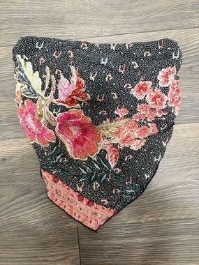 Free People Floral Bandana Crop Top in Black, Pink, Green